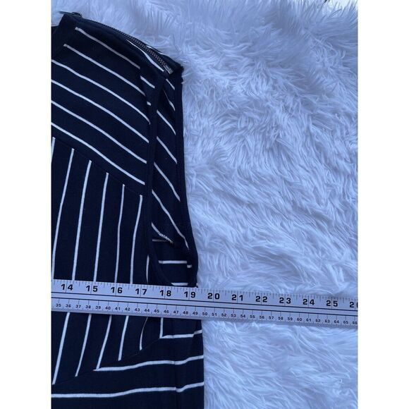 Diesel Women's XL Stripe Maxi Stretchy Cotton Sleeveless Tunic Dress Side Split - Picture 8 of 11